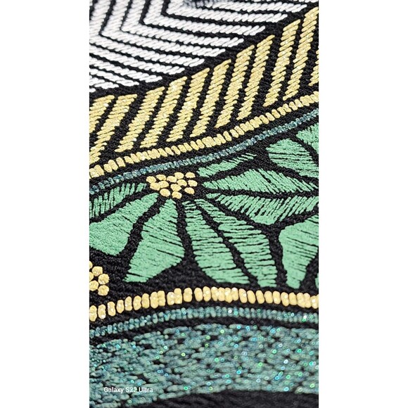 Zara Aztec Metal Tribal Sleeveless Raw Edge Hem Sheath Dress Womens Size XL - Picture 8 of 15